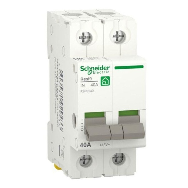 Выключатель нагрузки Schneider Electric 2П 40А 415В однофазный RESI9 (рубильник)