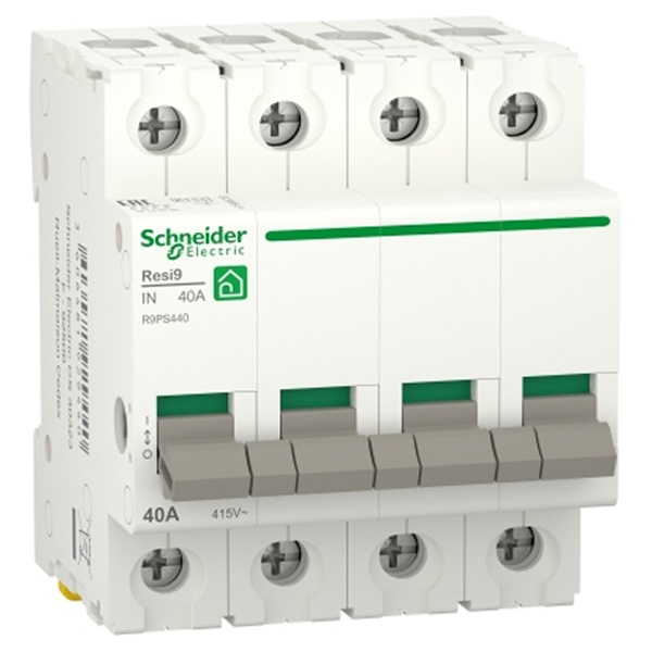 Выключатель нагрузки Schneider Electric 4П 40А 415В трехфазный RESI9 (рубильник)