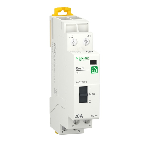 Модульный контактор с ручным управлением RESI9 Schneider Electric 20A 2НО 230B АС 50ГЦ 1м