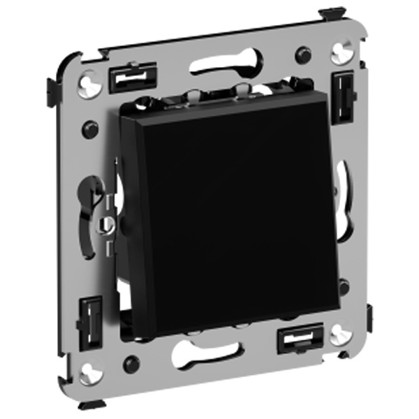 Кнопка одноклавишная в стену DKC Avanti, черный матовый