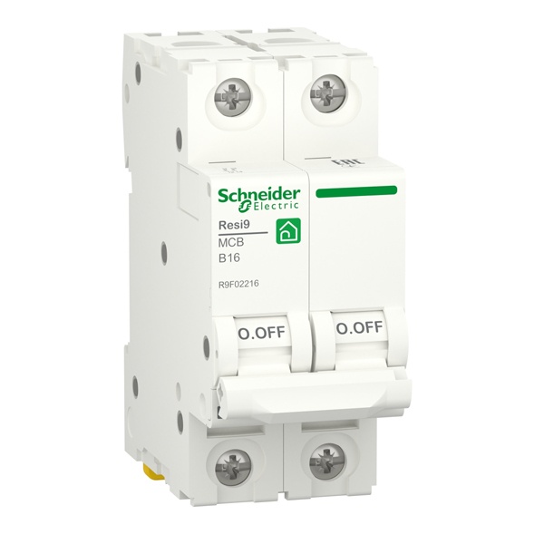 Автоматический выключатель Schneider Electric RESI9 2П 16А В 6кА 230В 2м (автомат электрический)