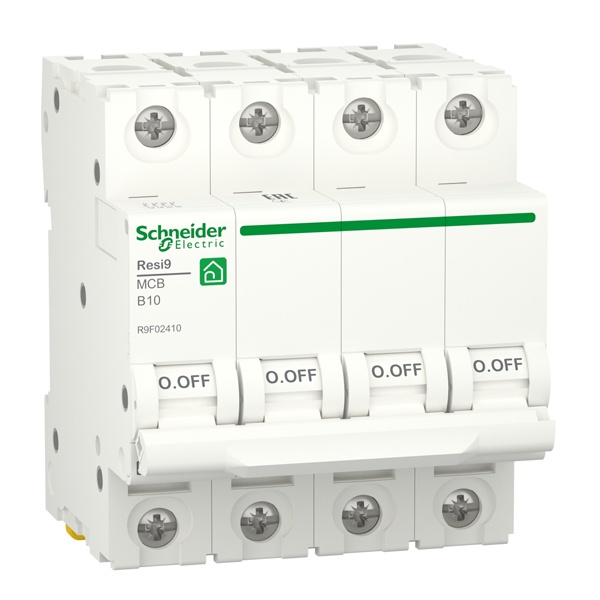 Автоматический выключатель Schneider Electric RESI9 4П 10А В 6кА 230В 4м (автомат электрический)
