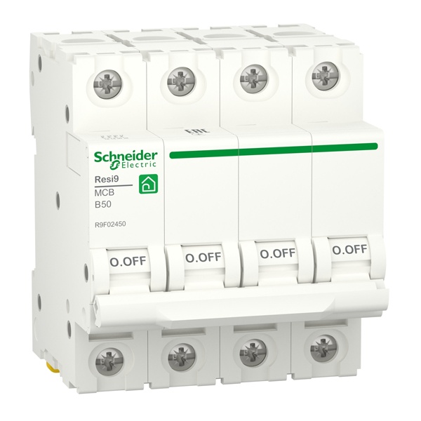 Автоматический выключатель Schneider Electric RESI9 4П 50А В 6кА 230В 4м (автомат электрический)