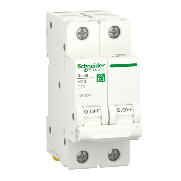 Автоматический выключатель Schneider Electric RESI9 2П 20А С 6кА 230В 2м (автомат электрический)