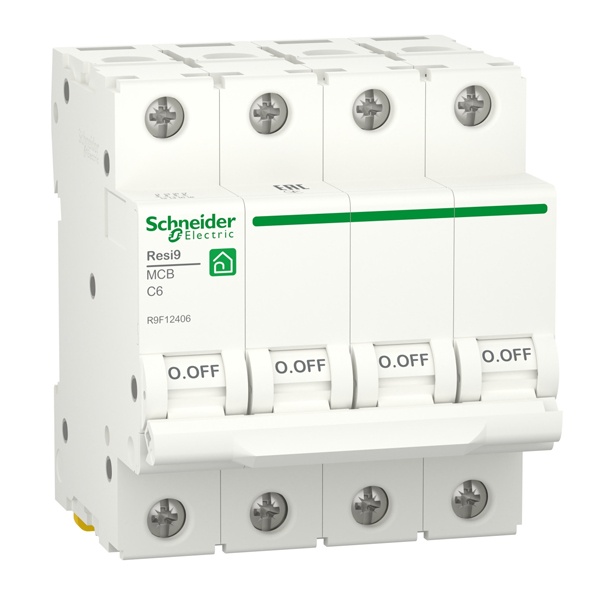 Автоматический выключатель Schneider Electric RESI9 4П 6А С 6кА 230В 4м (автомат электрический)