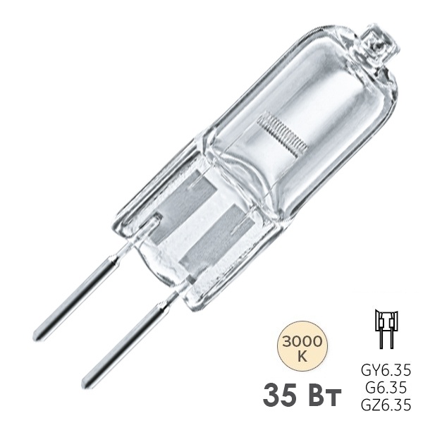 Лампа галогенная капсульная Navigator 94 211 JC 35W 12V G6.35 490Lm 2000h прозрачная