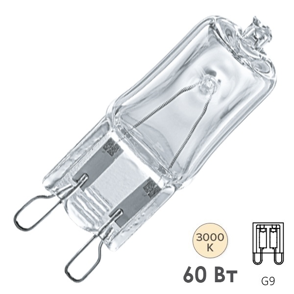Лампа галогенная капсульная Navigator 94 216 JCD9 60W 230V G9 прозрачная
