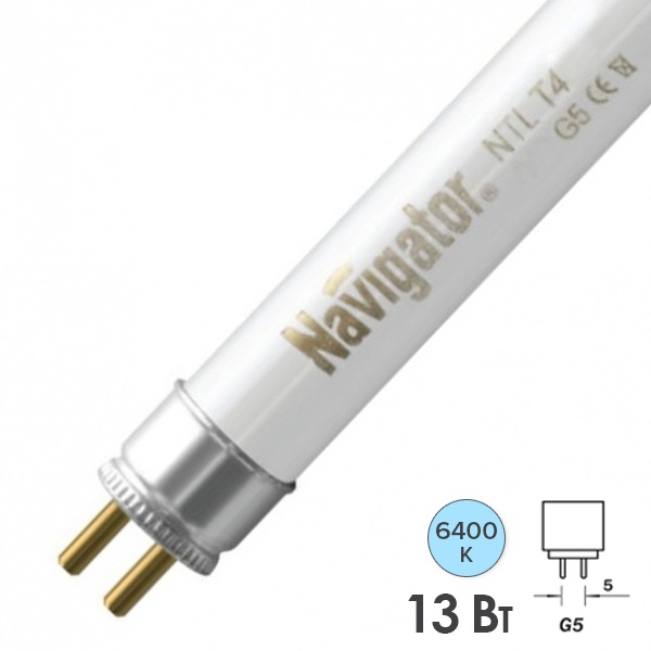 Люминесцентная линейная лампа Navigator 94 119 NTL-T5-13-860-G5 13W 6500K 884Lm