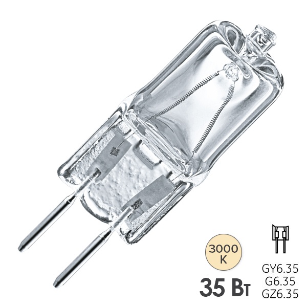 Лампа галогенная капсульная Navigator 94 213 JCD 35W 230V G6.35 260Lm 2000h прозрачная