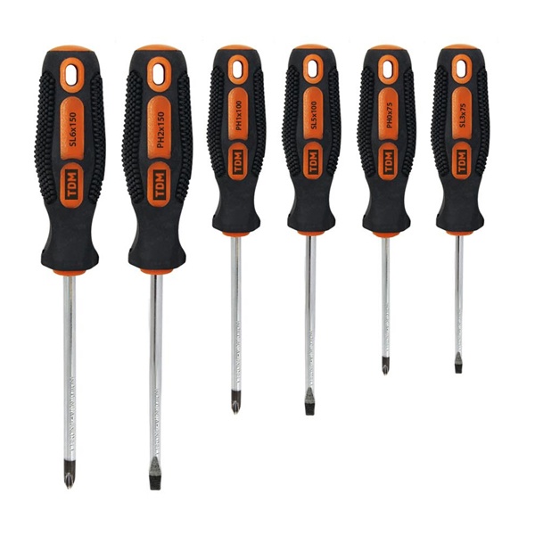 Набор из 6-ти отверток TDM пластиковый держатель сталь CR-V Алмаз