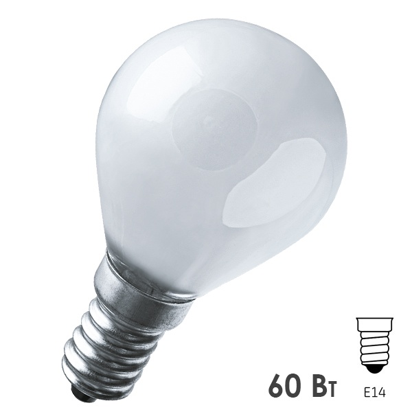 Лампа накаливания шарик Navigator 94 317 NI-C-60-230-E14-FR 60W 230V матовая