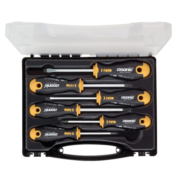 Набор отверток Felo Ergonic 6 штук серии 400/401/402 в кейсе