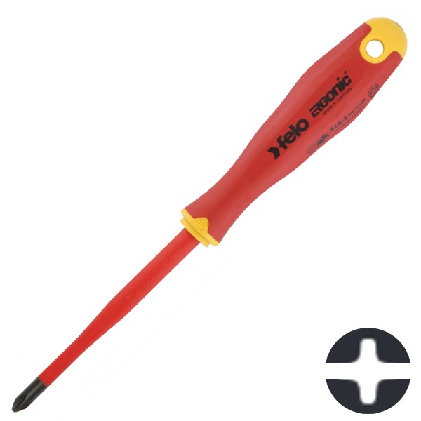 Отвертка Felo диэлектрическая PH 1х80 E-Slim Ergonic