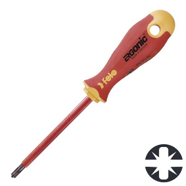 Отвертка диэлектрическая Felo крестовая +/- H 1X80 Ergonic
