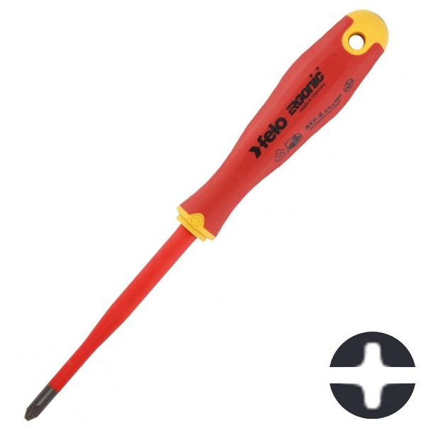 Отвертка диэлектрическая Felo крестовая +/- Ergonic E-SLIM Z