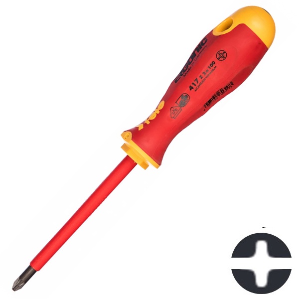 Отвертка диэлектрическая Felo крестовая +/- Z 2X100 Ergonic