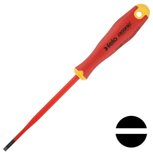 Отвертка Felo диэлектрическая SL 4,0х0,8 E-Slim Ergonic