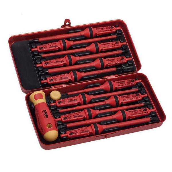 Отвертка диэлектрическая Felo Smart с набором насадок 12 шт в кейсе