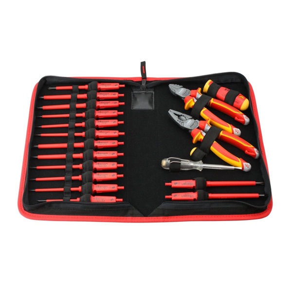 Набор диэлектрических стержней Felo, рукоятки E-SMART, бокорезы и плоскогубцы, отвертка тестер, 19шт