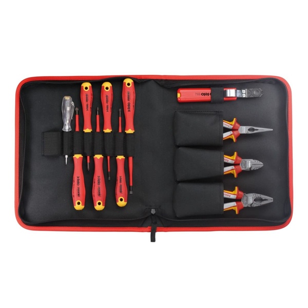 Набор диэлектрических отверток Felo SL/PH/PZ E-Slim ERGONIC, бокорезы, плоскогубцы, длинногубцы