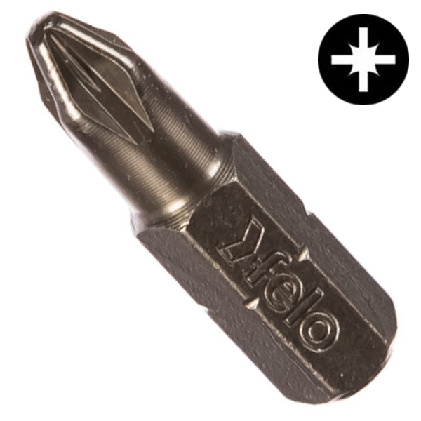 Бита Felo крестовая PZ 2X25 серия Industrial 2 шт в блистере