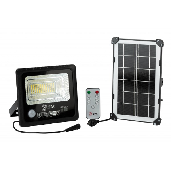 Прожектор светодиодный ЭРА 50W 360Lm 5000K IP65 ПДУ на солн. батарее с датчиком движения
