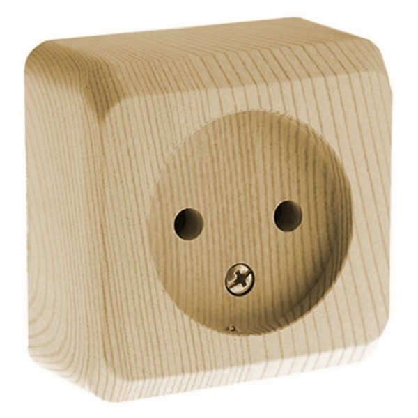 Накладная розетка без заземления SE Этюд сосна
