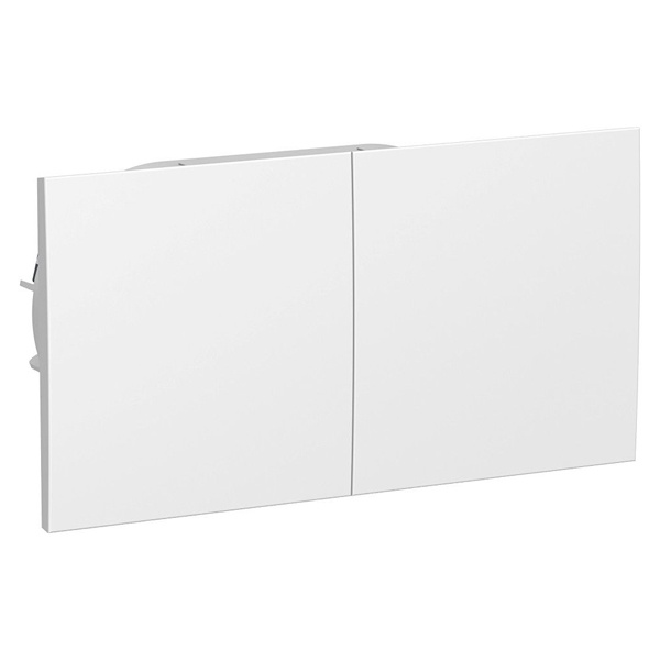 Розетка двойная с заземлением со шторками и сдвижной крышкой SE AtlasDesign 16А в сборе, белый