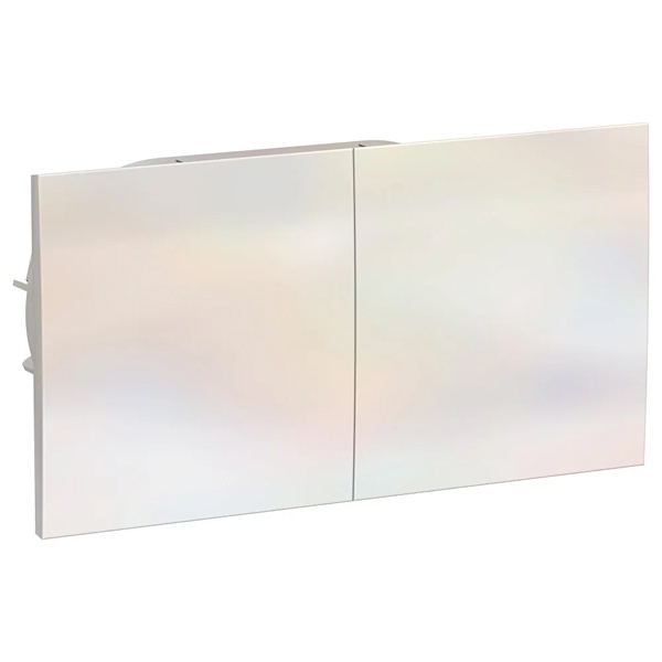 Розетка двойная с заземлением со шторками и сдвижной крышкой SE AtlasDesign 16А в сборе, жемчуг