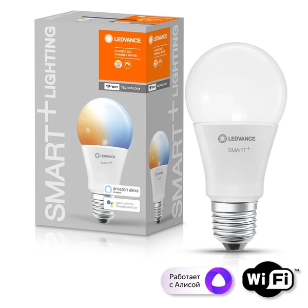 Светодиодная лампа Ledvance WiFi Classic A 75 9.5W 2700-6500K E27 DIM 1055Lm 15000h d60x115mm