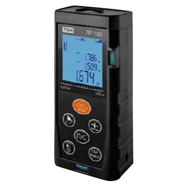 Лазерная рулетка TDM ЛР-100, дальность 100 м, точность 2 мм, подсветка, IP54, 2хAAA, “Алмаз”