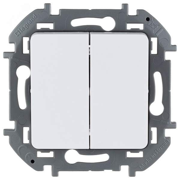 Выключатель двухклавишный Legrand Inspiria белый