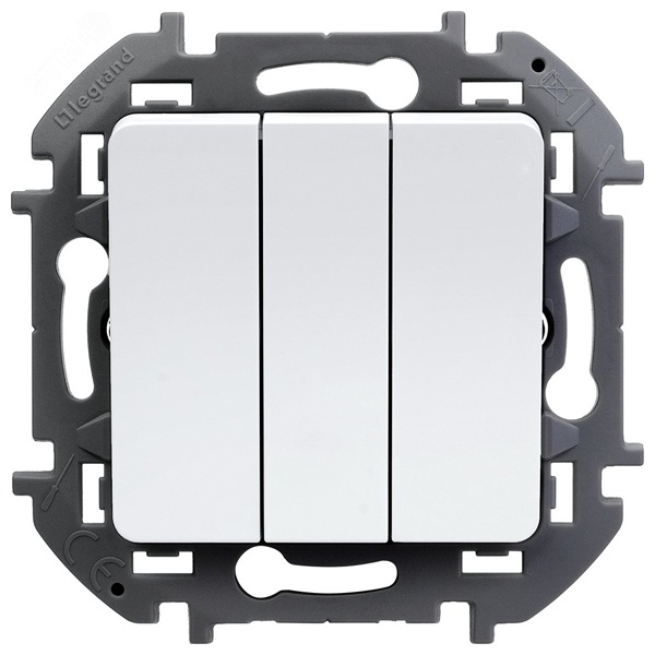 Выключатель трехклавишный Legrand Inspiria белый