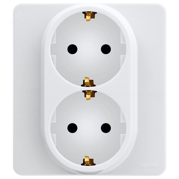 Розетка с/з 220В двойная Legrand Inspiria белый