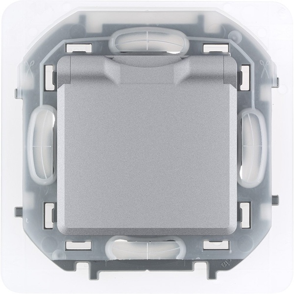 Розетка с/з 220В IP44 Legrand Inspiria алюминий