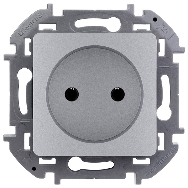 Розетка без заземления Legrand Inspiria алюминий