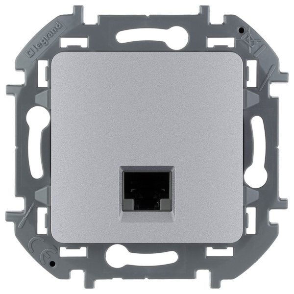 Информационная розетка RJ45 категория 6 UTP 1 выход Legrand Inspiria алюминий