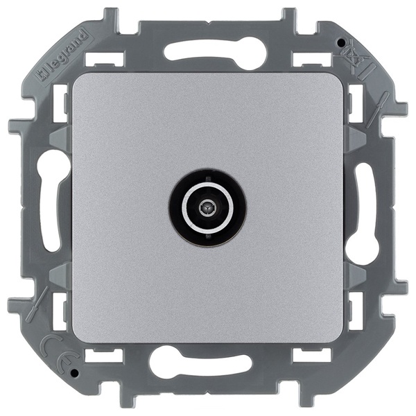 Розетка телевизионная TV простая Звезда 2дБ 2400мГц Legrand Inspiria алюминий