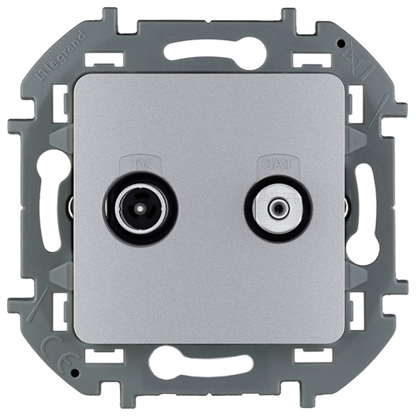 Розетка телевизионная TV/SAT простая Звезда Legrand Inspiria алюминий