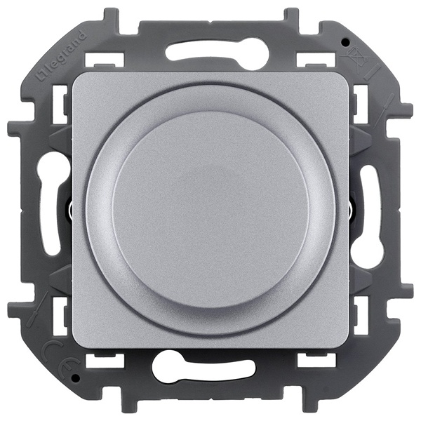 Светорегулятор универсальный поворотный без нейтрали 5-300Вт Legrand Inspiria алюминий