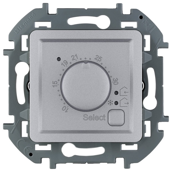 Терморегулятор для теплого пола с датчиком 16А Legrand Inspiria алюминий