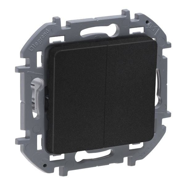 Выключатель двухклавишный Legrand Inspiria антрацит