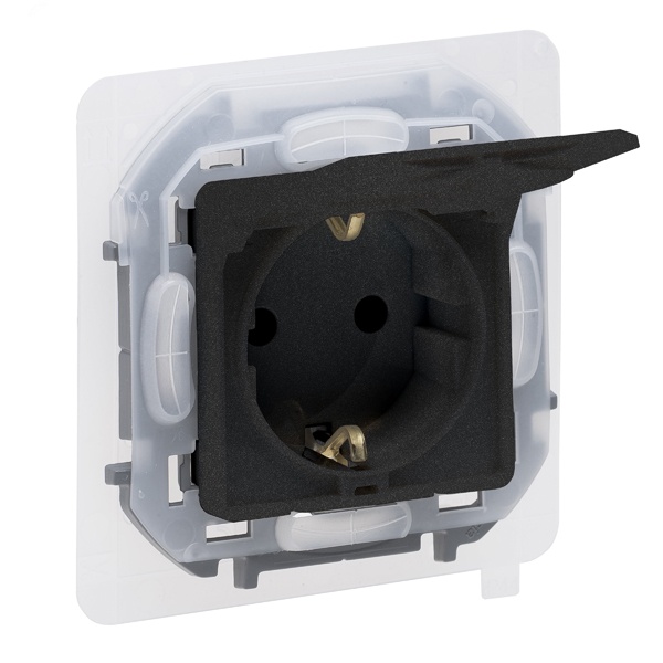 Розетка с/з 220В IP44 Legrand Inspiria антрацит