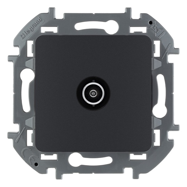 Розетка телевизионная TV простая Звезда 2дБ 2400мГц Legrand Inspiria антрацит
