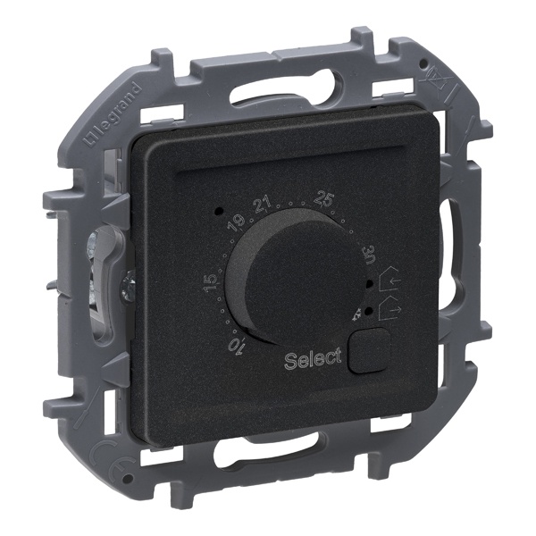 Терморегулятор для теплого пола с датчиком 16А Legrand Inspiria антрацит