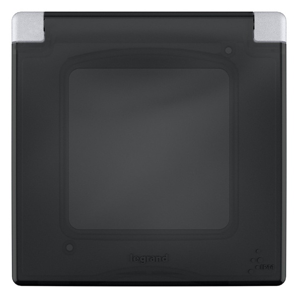 Рамка с защитной крышкой 1 пост IP 44 Legrand Inspiria алюминий