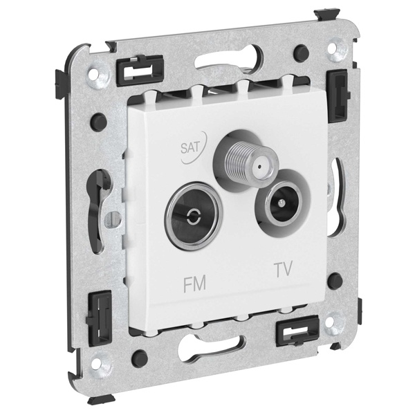 Розетка TV-FM-SAT DKC Avanti в стену, белое облако
