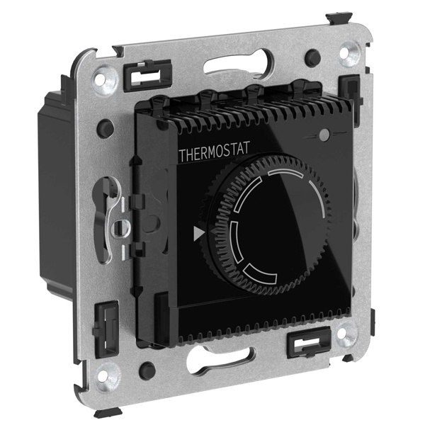 Термостат для теплых полов в стену DKC Avanti, черный квадрат