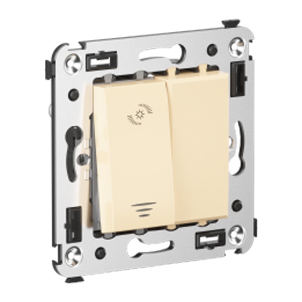 Диммер кнопочный DKC Avanti в стену 3-х проводный, ванильная дымка