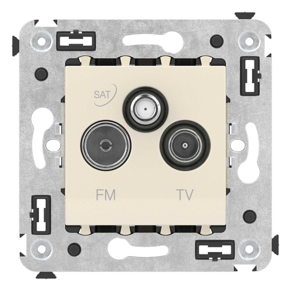 Розетка TV-FM-SAT DKC Avanti в стену, ванильная дымка